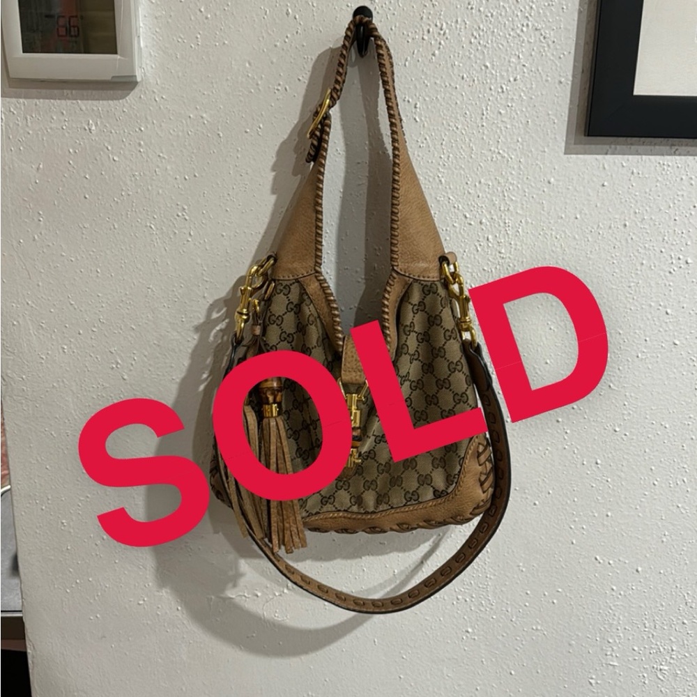 ‼️SOLD‼️Gucci canvas hobo style Jackie bag.